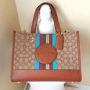 New! Coach Dempsey Carryall in Signature Jaguar with Stripe Patch